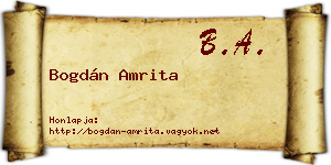 Bogdán Amrita névjegykártya